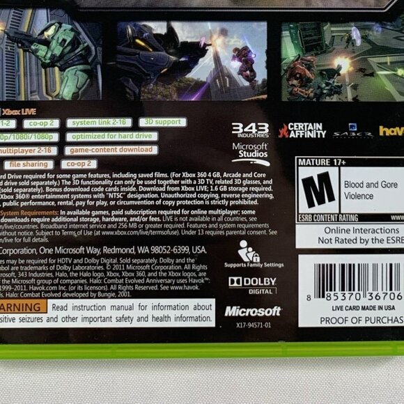 Halo Combat Evolved Anniversary (Xbox 360) 2011 Complete with Manual Tested - Picture 5 of 6